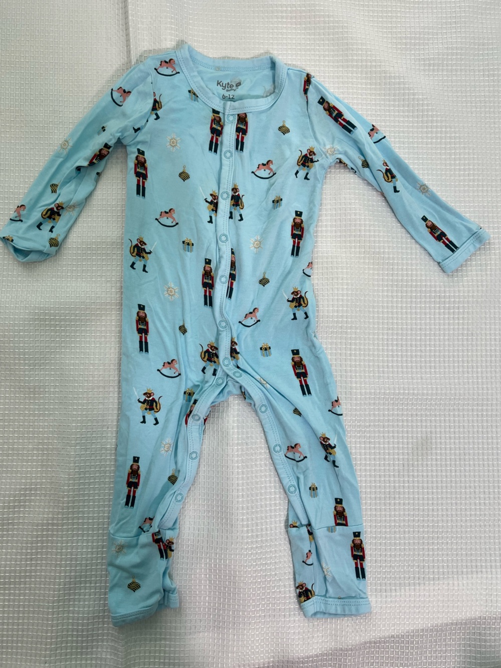 Kyte Baby Nutcracker Blue One Piece Pajama Holiday Baby PJ Wear Bamboo